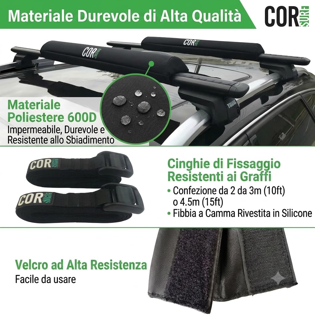 COR Surf Aero Rack Pad And Premium Silicon Tie Down Straps