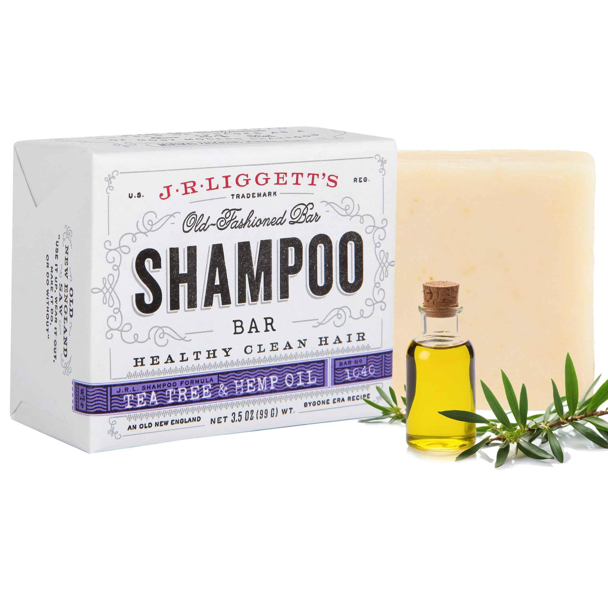 J.R. Liggett Shampoo-Tea Tree & Hemp Oil Formula - 3.5 Oz - Bar Soap