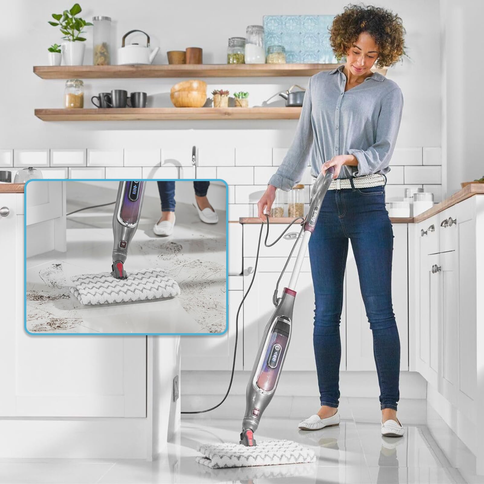 Confezione da 4 cuscinetti di ricambio S6003UK per pulitore a vapore Shark S6001UK S6005UK | Panni di ricambio per scopa a vapore Shark Klik n' Flip Steam Cleaner, lavabili per pavimenti duri