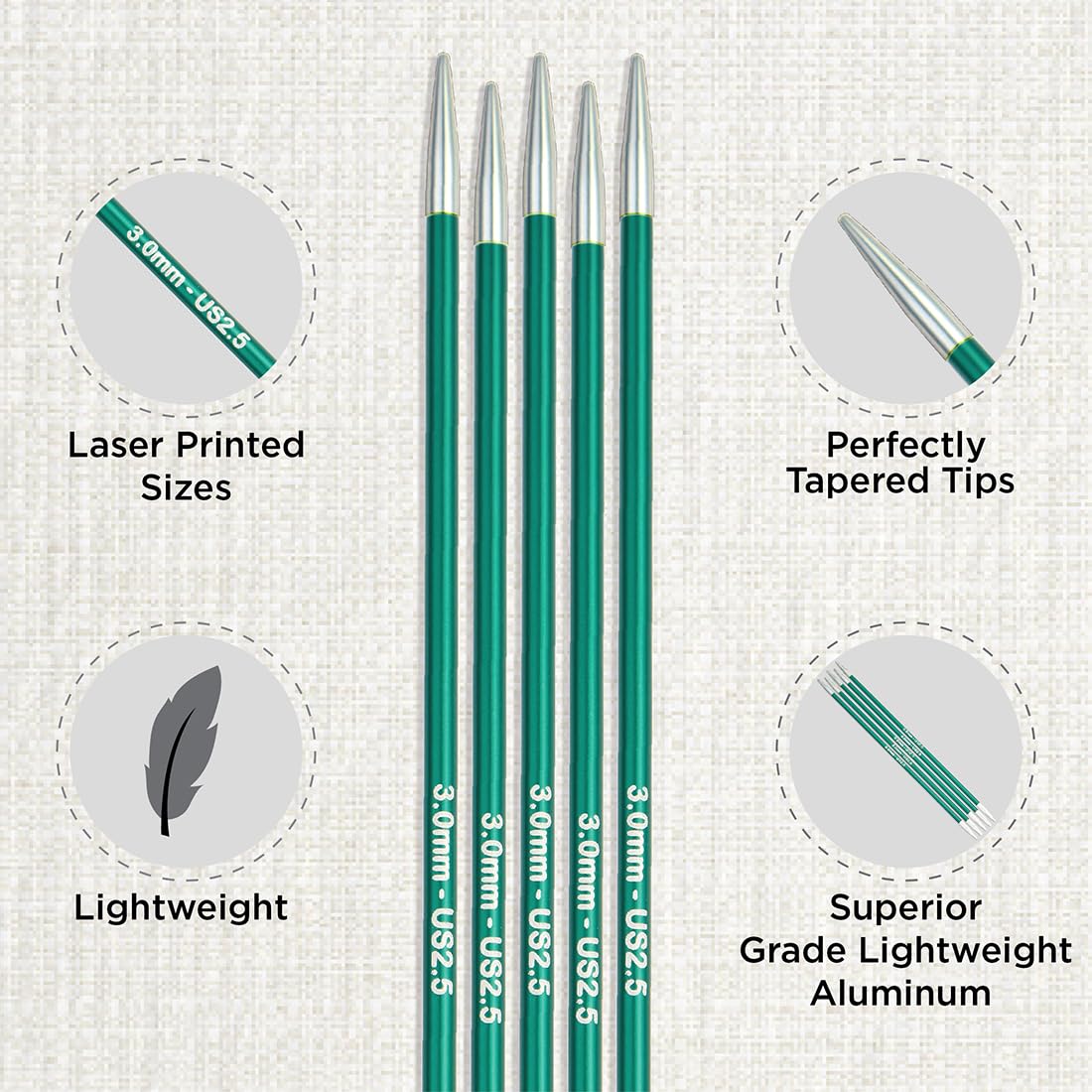 Set Ferri Da Maglia A Doppia Punta KnitPro Zing - 15cm - 5 Ferri Inclusi - Foto 6