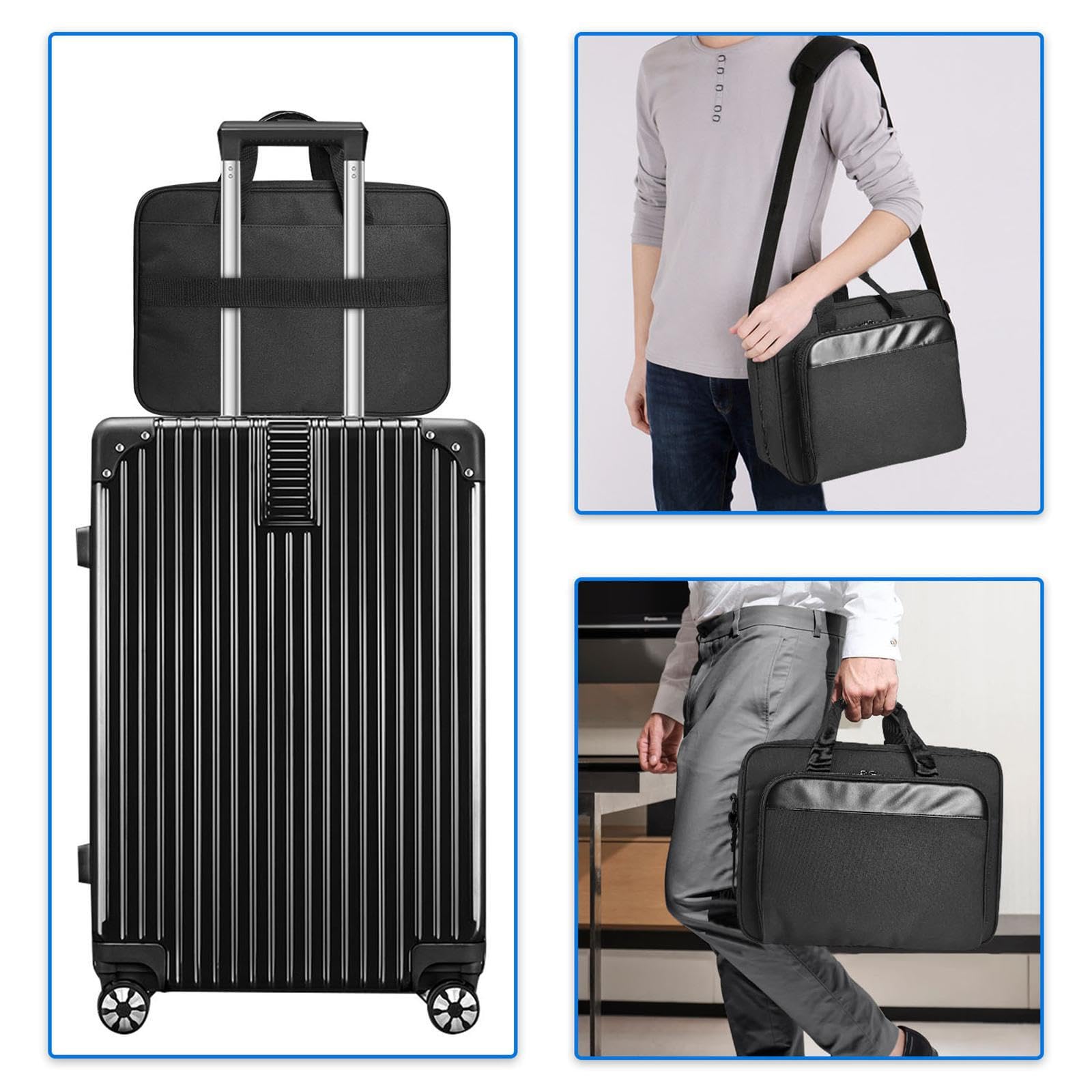 Custodia per stampante portatile con tracolla regolabile per scrittori e viaggiatori, impiegati e viaggiatori d'affari. Borsa porta stampante portatile con manici.
