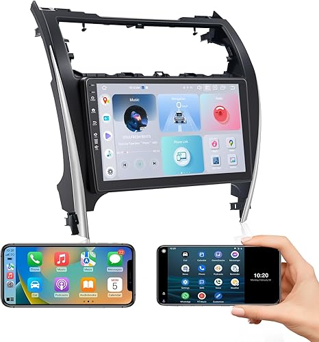 Roadanvi Estéreo de coche Android HD 10.2" para Toyota Camry 2015 2016 2017 inalámbrico Carplay Android Auto Head Unit Bluetooth 8 GB + 128 GB Radio