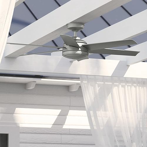 Miniatura 5 de Hunter Jetty WeatherMax - Ventilador de techo para interiores y exteriores con control de pared Plateado mate,Negro mate,bronce