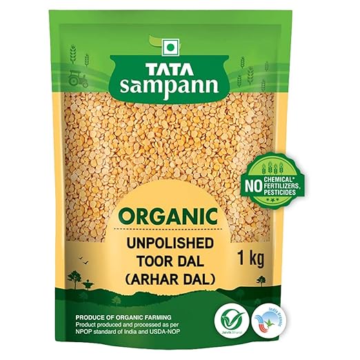 Tata Sampann Organic Toor /Arhar Dal, 1 kg