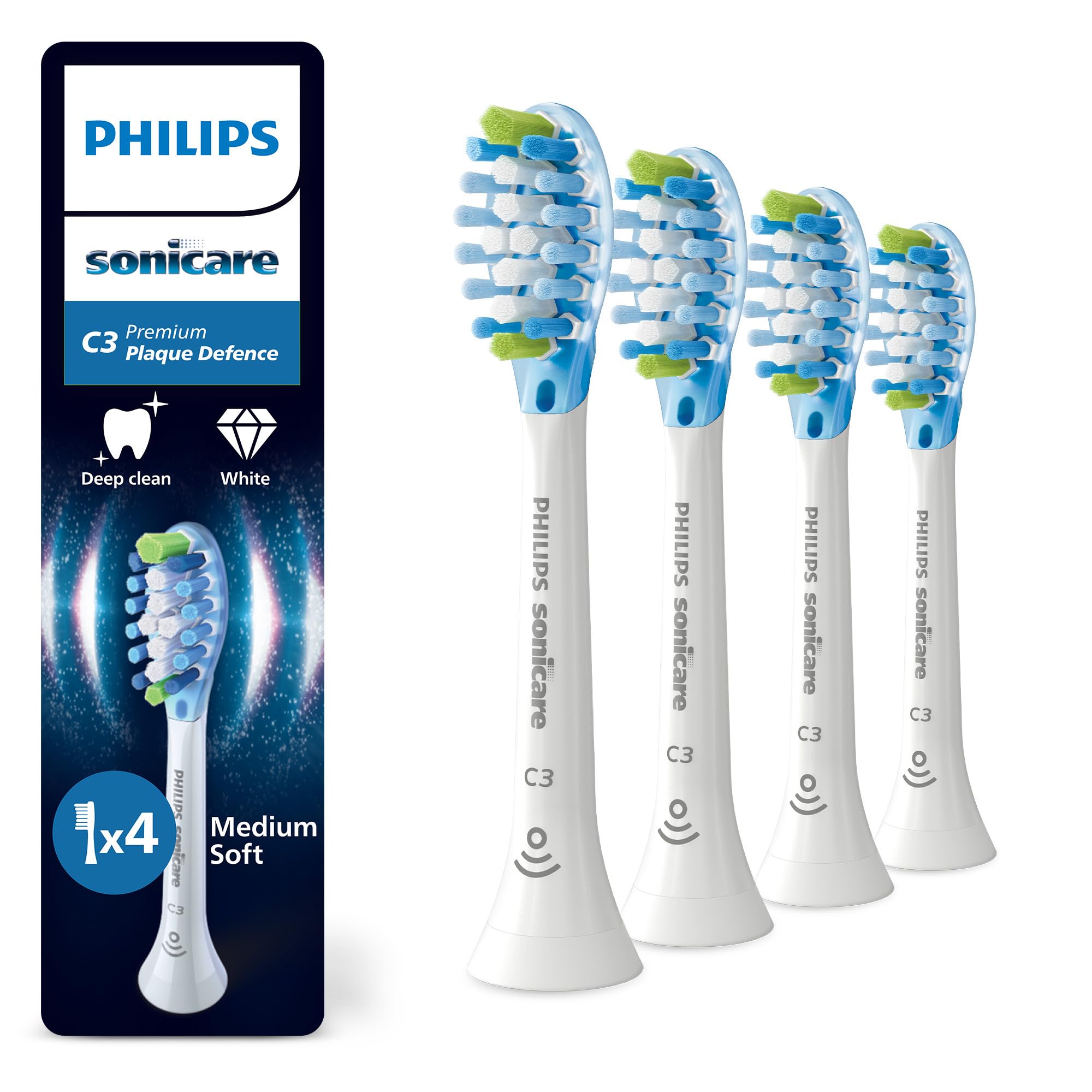 Philips Sonicare Premium Plaque Defense HX9044/87 testine di ricambio per spazzolino 4 pz
