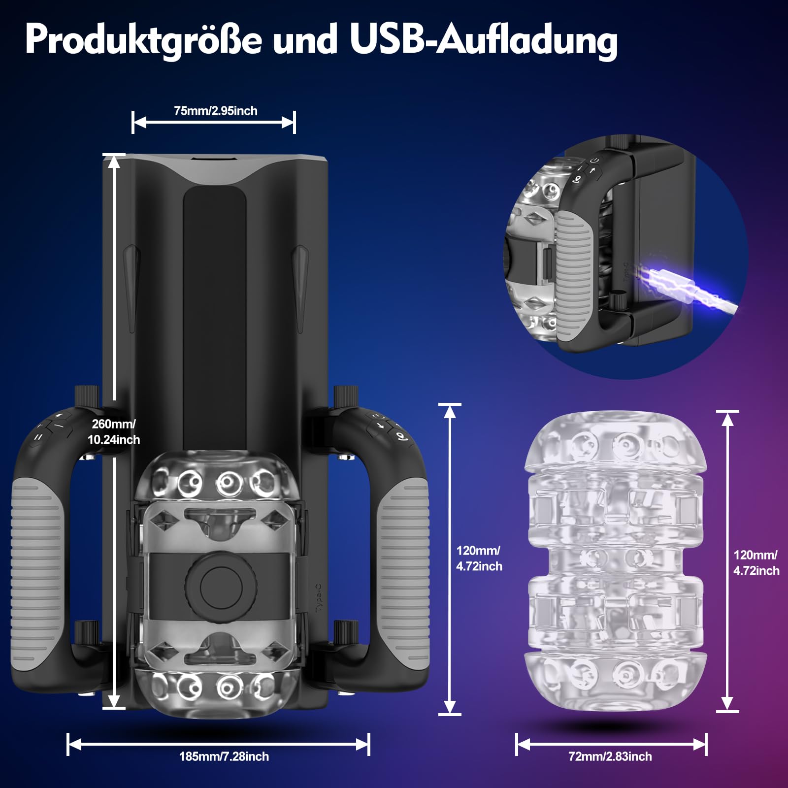 Elektrischer Masturbator Masturbieren für Männer Taschenmuschi - Sex Spielzeug für die Männer mit Telefonständer und faltbarem Griff, 12 cm Telescopic, Masturbator Männer Sex Sexspielzeug Sex Toys