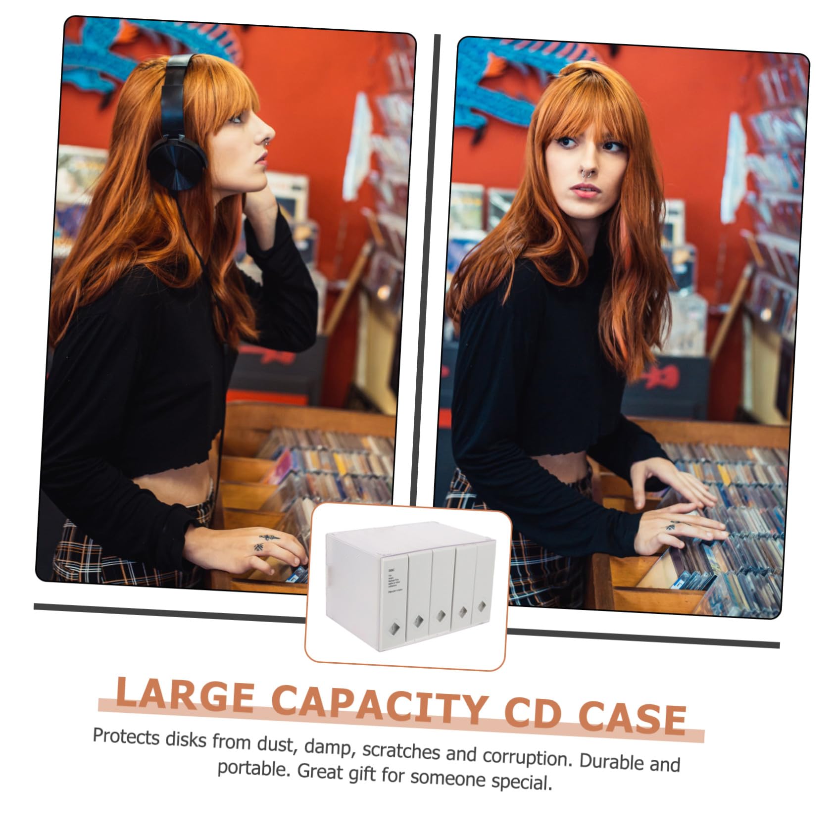 Custodia Porta CD Grande Capacità in Plastico Bianco | 120 Pezzi, Tessuto Non Tessuto, Formato Portatile, Protegge i Dischi e Ottimizza lo Spazio