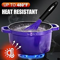 Vista 6 de Walfos Batidor, batidor para cocinar sin arañazos. Juego de 4 batidores de silicona para cocina, Wisk-11 pulgadas y batidor de globo de 7+9+11