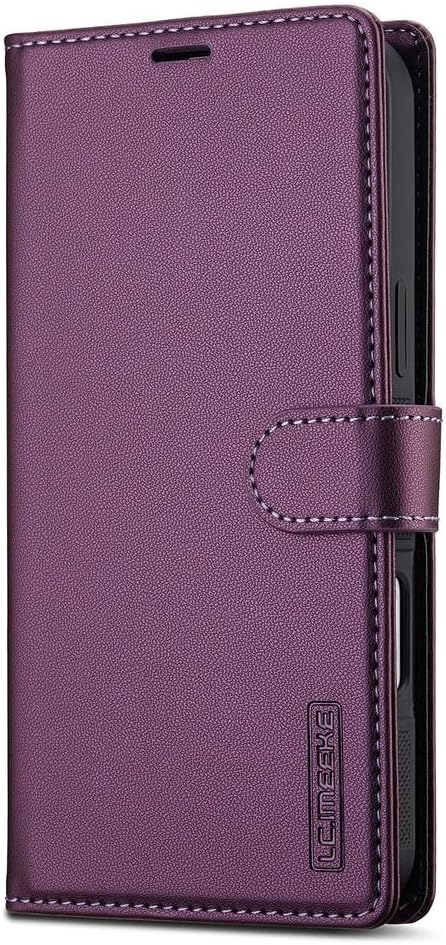 Retro Leather Magnetic Case for iPhone 17/17 Air/17 Pro/17 Pro Max, Detachable Wallet Flip Cover with Kickstand, Slim Card Slot Design(Red,17 Pro)