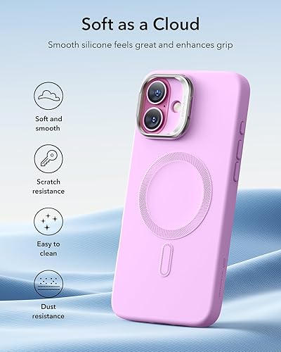 Vista 465 de ESR - Funda para iPhone 15 compatible con MagSafe, funda protectora de grado militar con soporte integrado, cubierta trasera resistente a