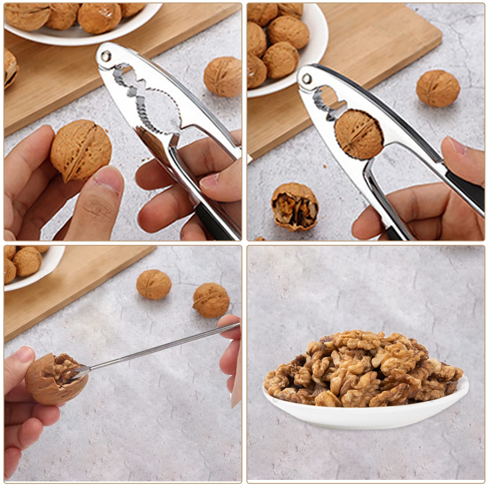 Schiaccianoci In Metallo Antiscivolo - Rompi Noci Per Mandorle, Nocciole E Frutti Di Mare - Foto 7