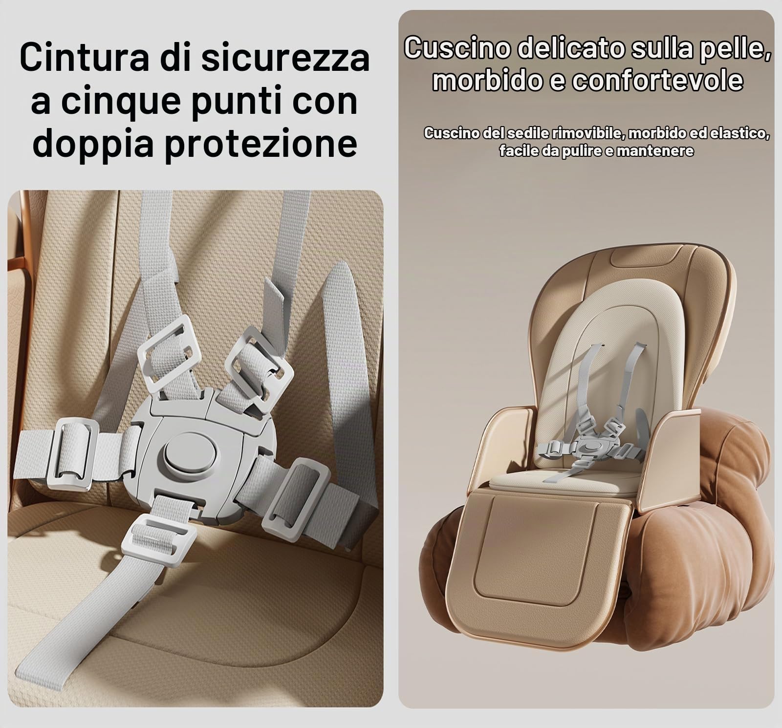 Magic ZC Pelle PU Seggiolone per Bambini Sedia da Pranzo per Multifunzionale Pappa Regolabili Convertibile Pieghevole con Doppi Vassoi Staccabili e Ruote (X8121 Khaki)