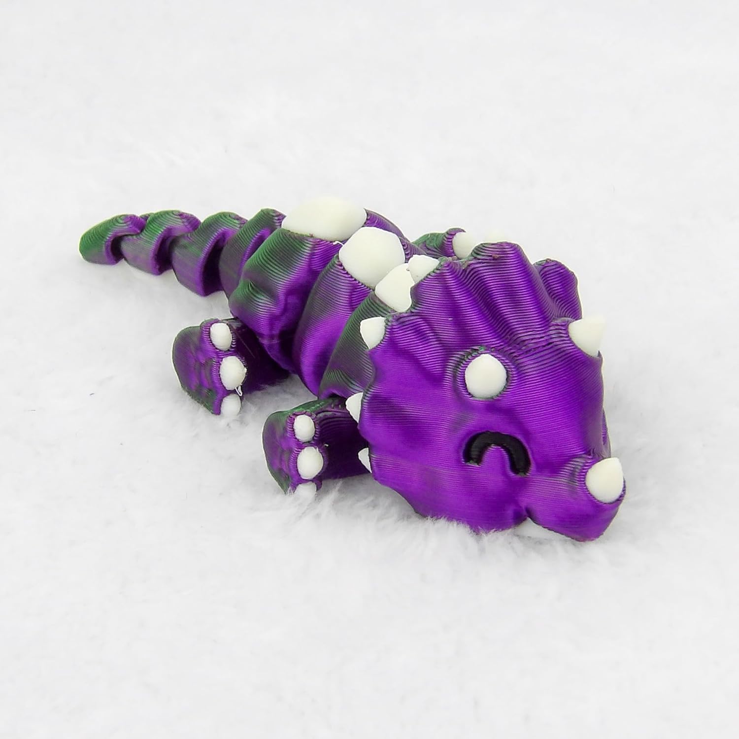 Tiny Triceratops Dinosaur Toy – 3D Printed Articulated Mini Dino Figure – Fidget Desk Toy or Gift for Kids and Collectors