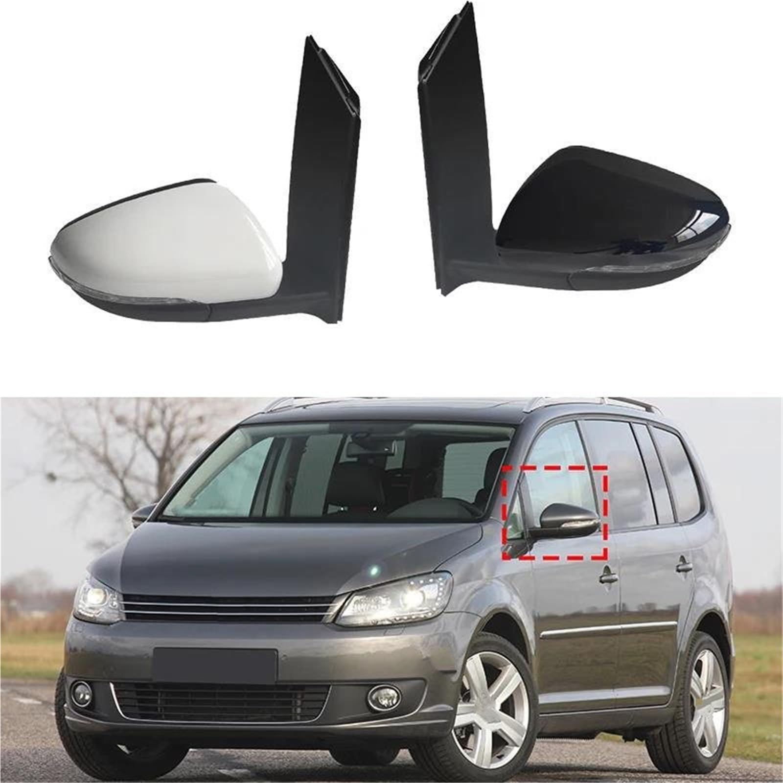 Specchio laterale Auto Specchietto Retrovisore Montaggio Elettrico Riscaldato Regolare 6PIN Per Touran MK2 1T3 2010 2011 2012 2013 2014 2015(Style 4 right 6 Pins)