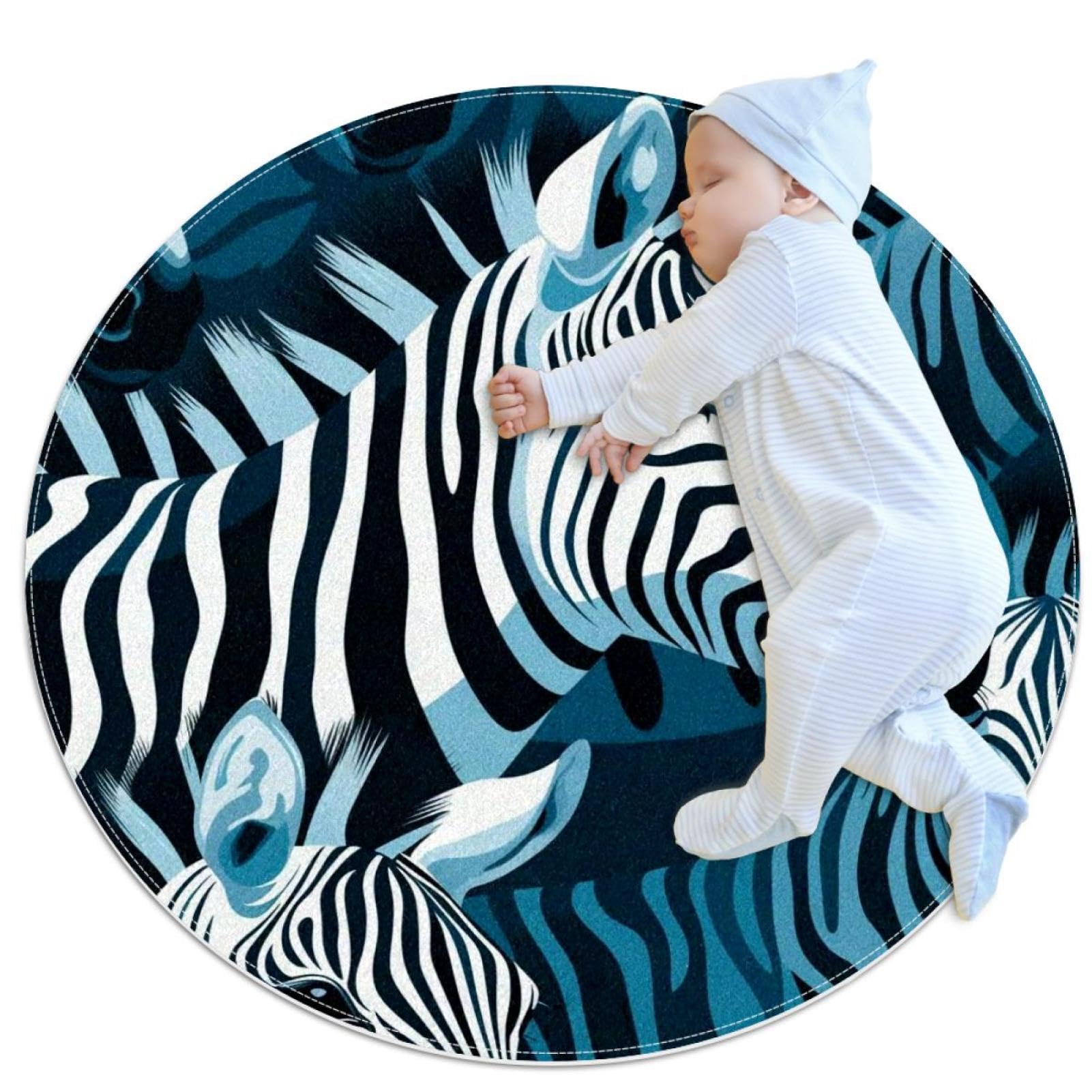 Tapis de salle de bain zébré bleu pour canapé et décoration chambre