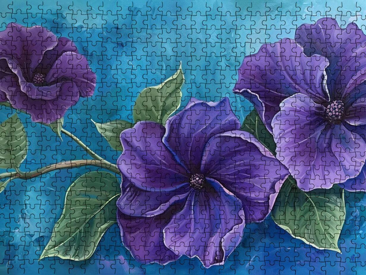Puzzle 3000 para Adultos, Flores Moradas, Rompecabezas Clásicos LDYQS7-711