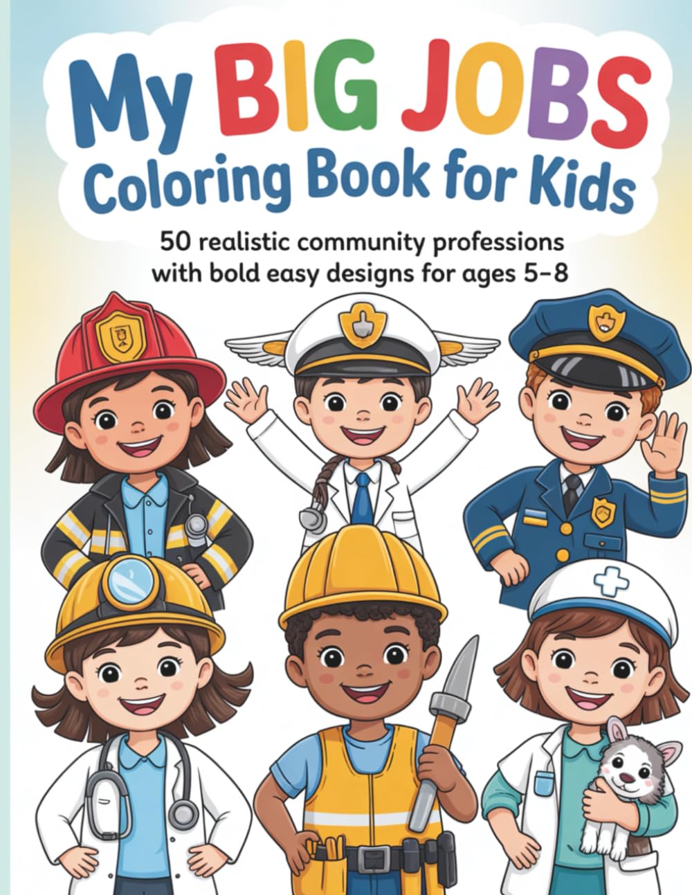 My Big Jobs Coloring Book for Kids: 50 Realistic Community Professions with Bold Easy Designs for Ages 5–8