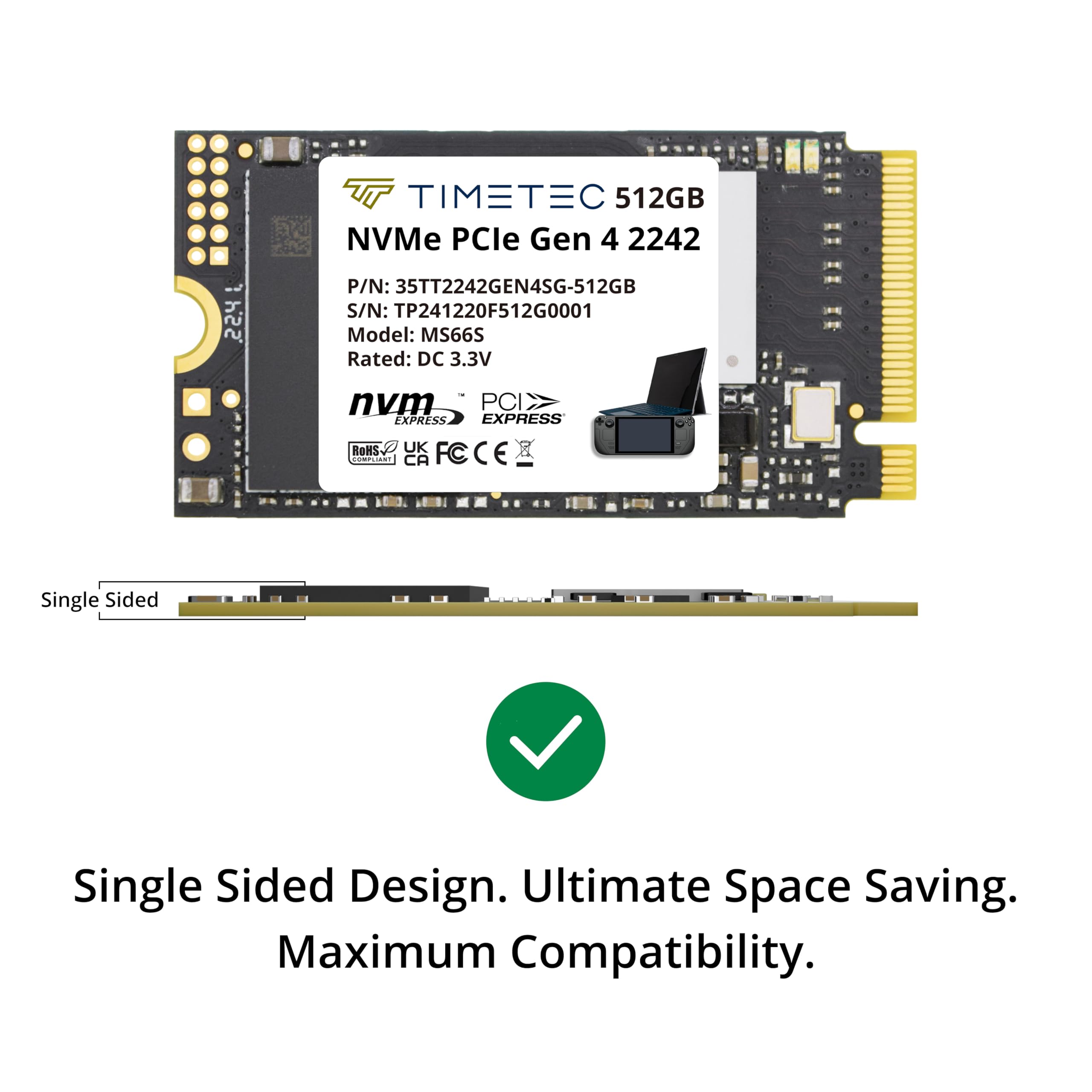 Amazon | Timetec 512GB M.2 2242 SSD NVMe PCIe Gen4x4 読み取り