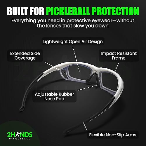 Miniatura 4 de Gafas de pickleball sin lentes  Lentes de pickleball sin lente  Ligeras, resistentes a los impactos, marco protector sin lentes para una visión