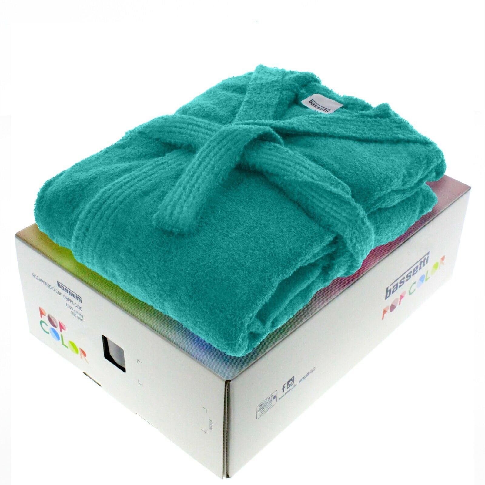 Bassetti Accappatoio Bambino Bambina in Spugna | Accappatoio Bimba Bimbo con Cappuccio 100% Cotone (Giada VK, 7/9 anni)