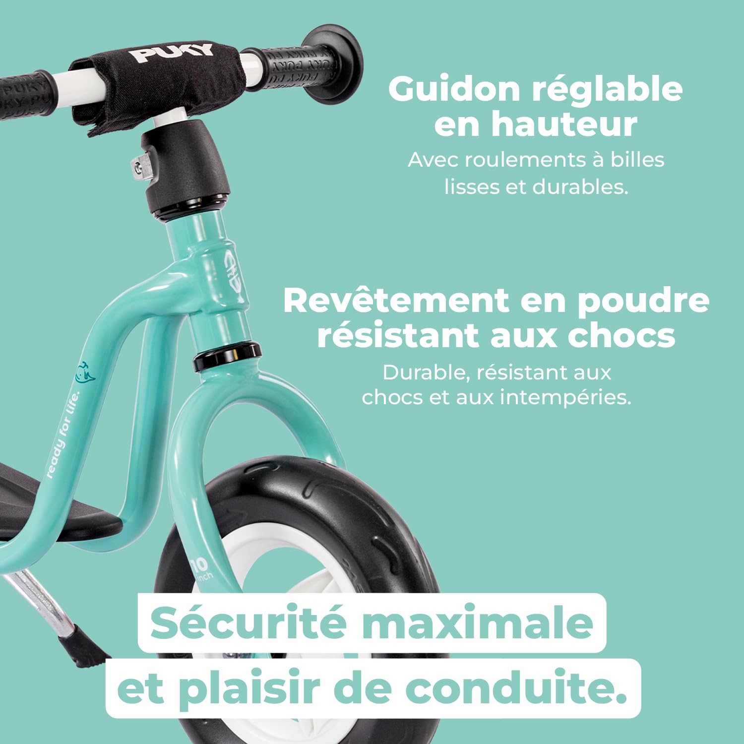 PUKY LR M Vélo de course à partir de 2 ans - Sûr et élégant - Guidon et selle réglables en hauteur - Avec plateau - Pour enfants à partir de 2 ans - Avec rembourrage de guidon C