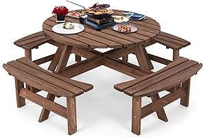 GLACER Round Picnic Tables for Outdoors - Your Al Fresco Dining Oasis