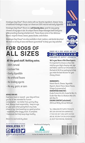 Miniatura 7 de Himalayan Pet Supply - Golosinas masticables para perros Churro en paquete de 3 sabores variados (1) queso, (1) mantequilla de maní y (1) tocino (3
