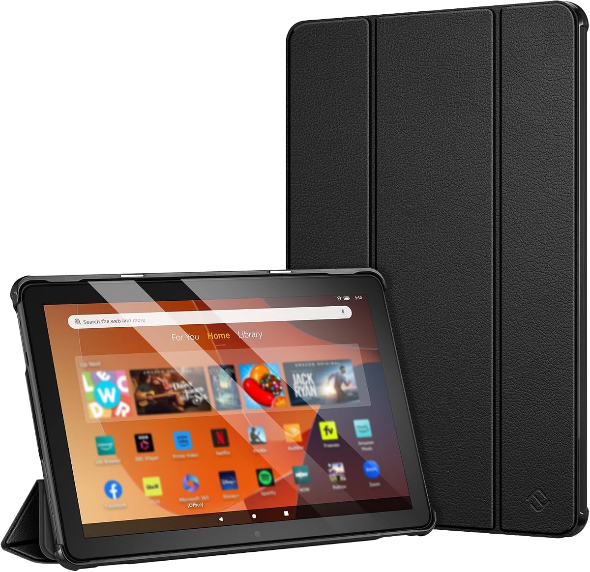 Fintie Slim Case for Amazon Kindle Fire HD 10 13th Gen 2023, Black | Trifold Stand Cover, Viewing & Typing Angles, Lightweight PU Leather Hard Shell, 10.1 Inch, Auto Wake/Sleep