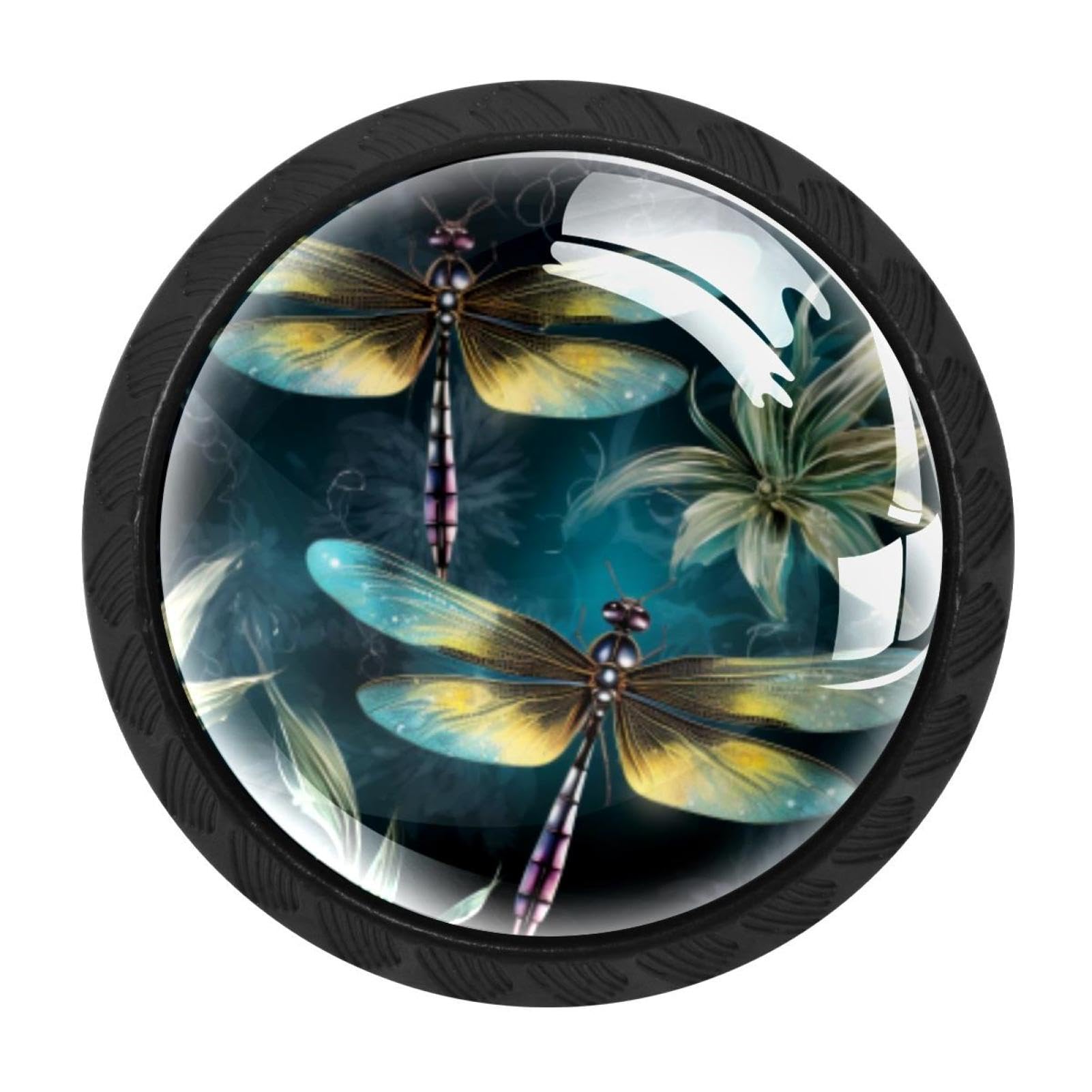Chenzzzz Multicolored 15 4 Pack Black Dragonfly Kitchen Handles, Cabinet Pulls Hardware For Cupboard Drawer Knobs Dresser Pulls