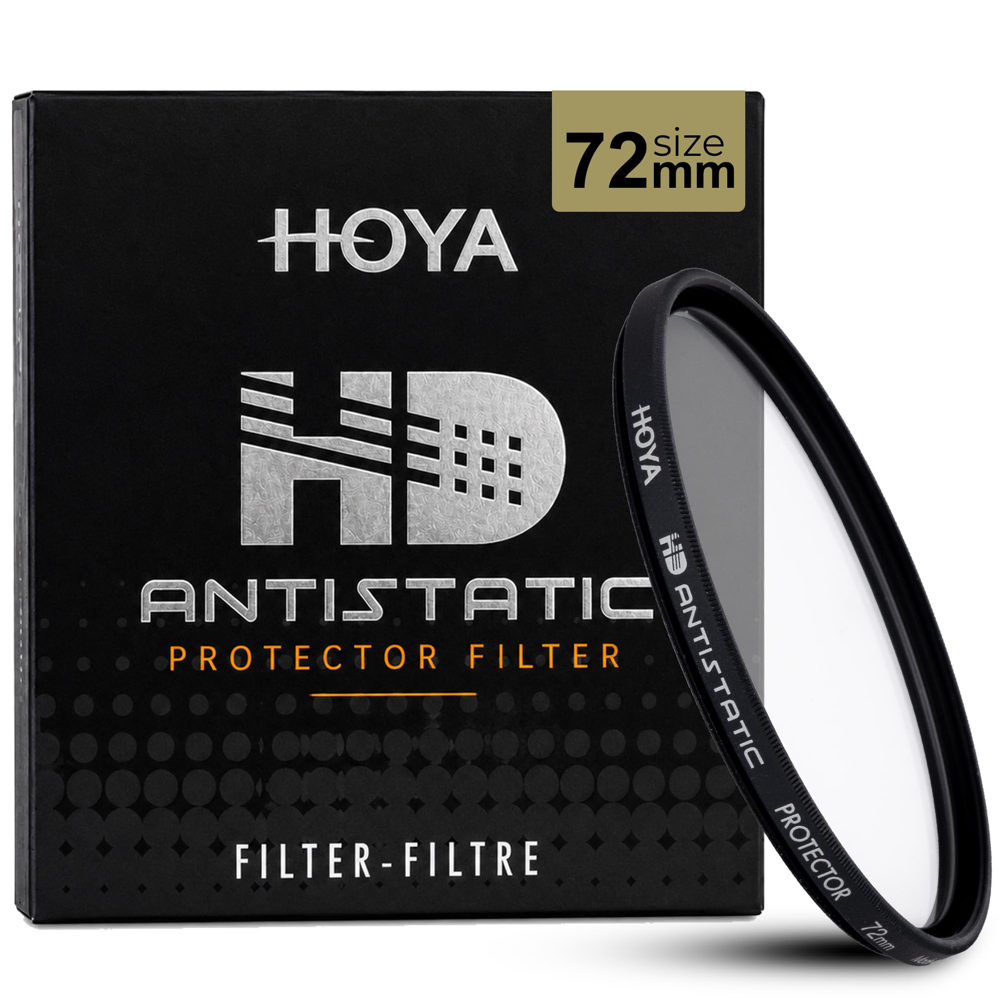HOYA 72mm HD Antistatic Protector Camera Lens Filter, Reinforced Glass