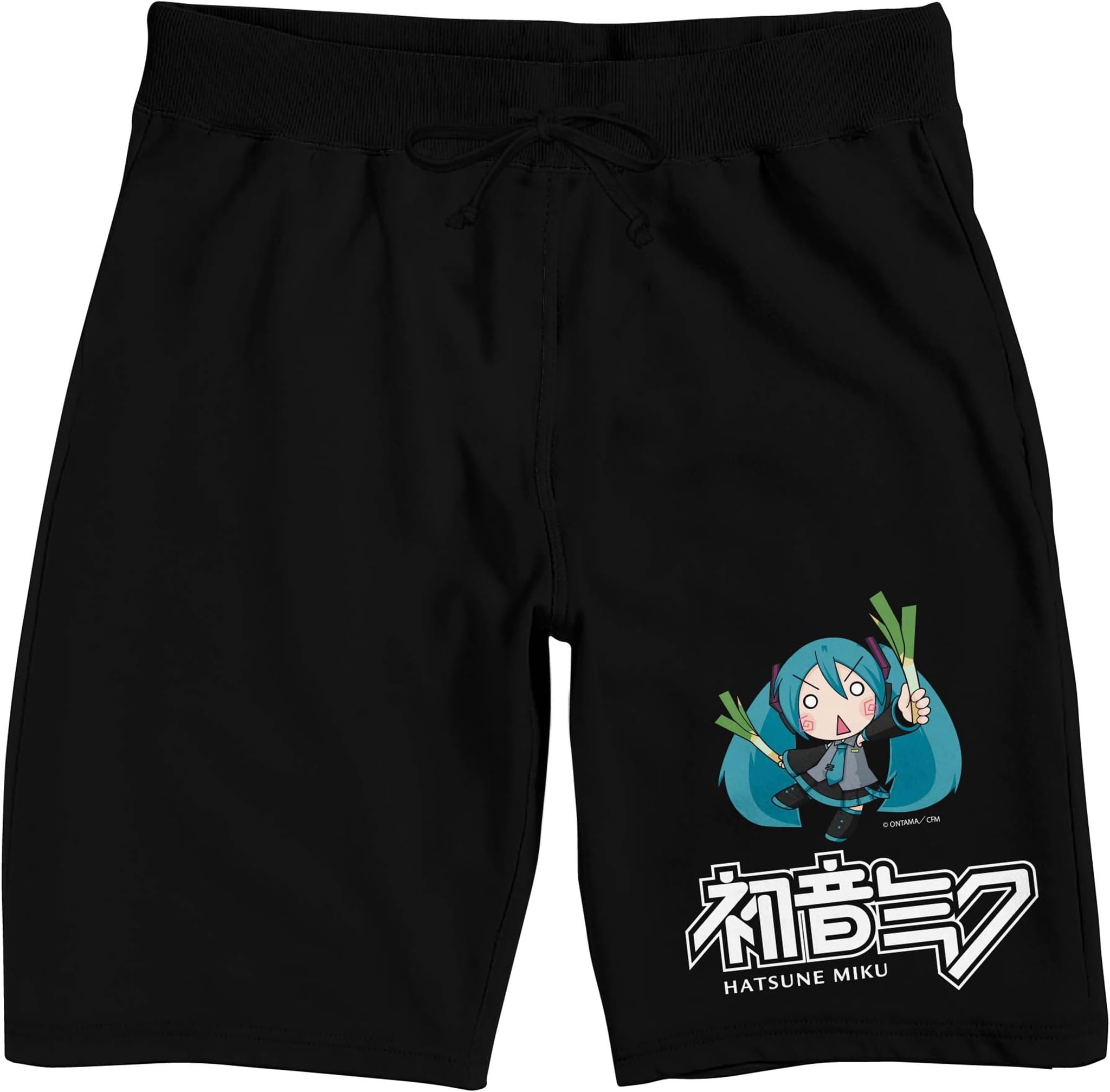 Bioworld Hatsune Miku Chibi Character Men's Black Sleep Pajama Shorts