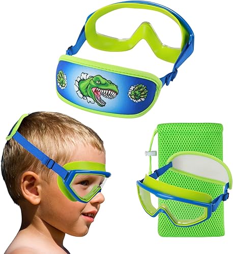 Kids Goggles Swimming 4-7,Kids Goggles Fabric Strap,Wide View Swimming Goggles for Toddler