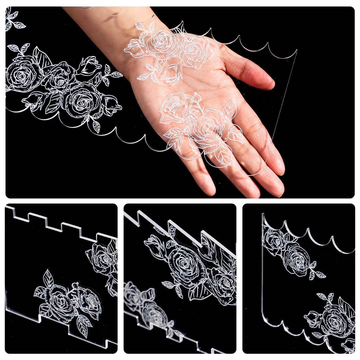KALAIEN 10 raspadores acrílicos para tartas, glaseado, peine para decoración de tartas, 10 unidades