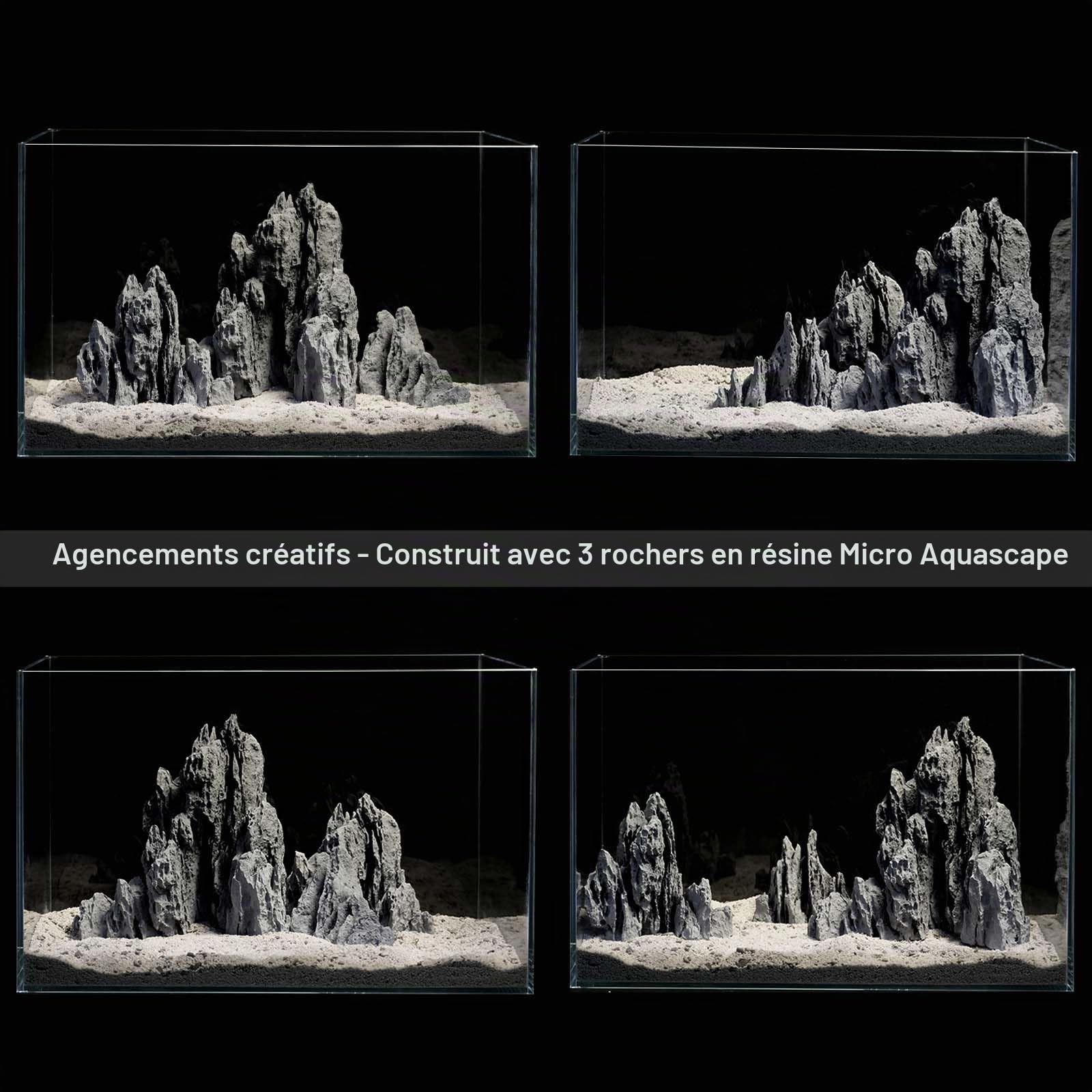 FZONE Pierres d'aquarium Mini Paysage avec Pierre Seiryu en pH Neutre Résine Rochers pour Aquarium pour l'Aquascaping