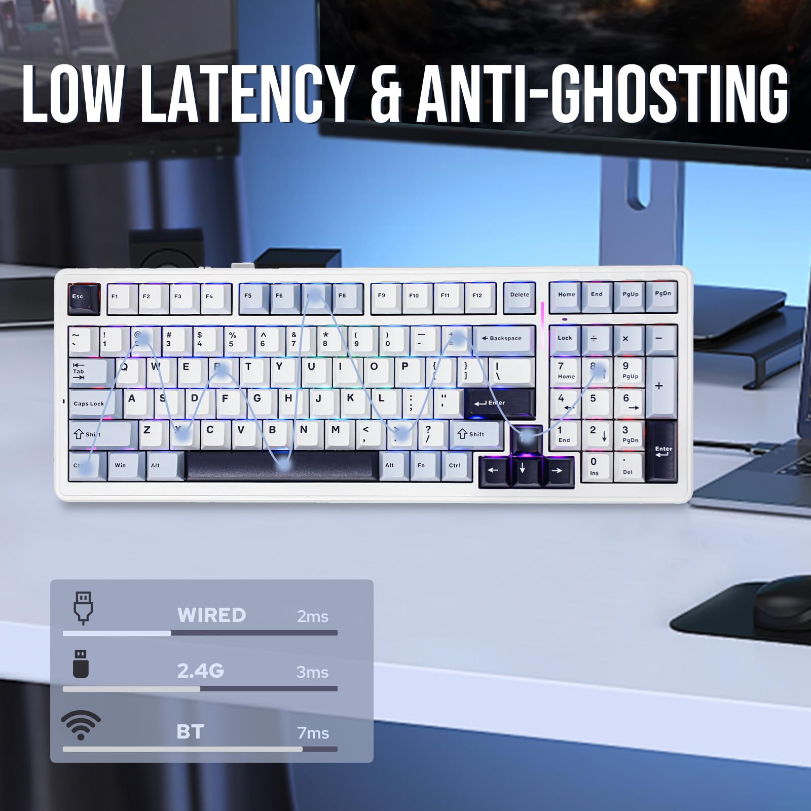 Amazon.com: EPOMAKER x Aula F99 Wireless Mechanical Keyboard, Hot