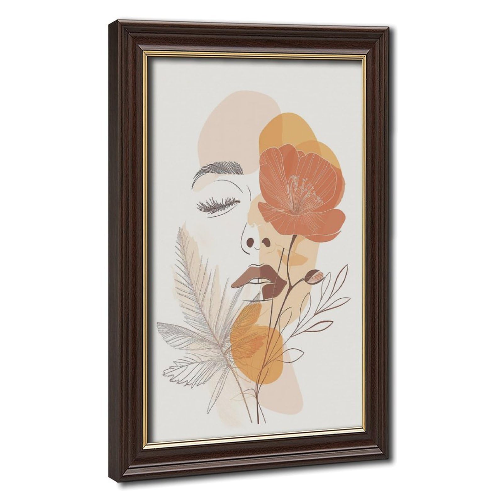 Bareronor Abstract Woman Face Line Canvas Poster Bedroom Decor Landscape Office Room Decor Gift 16" L X 24" W