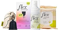 Vista 11 de FLEX Kit de inicio de copa menstrual (Full Fit - Tamaño 02) Copa menstrual reutilizable + 2 discos menstruales gratis Tira para fácil remoción