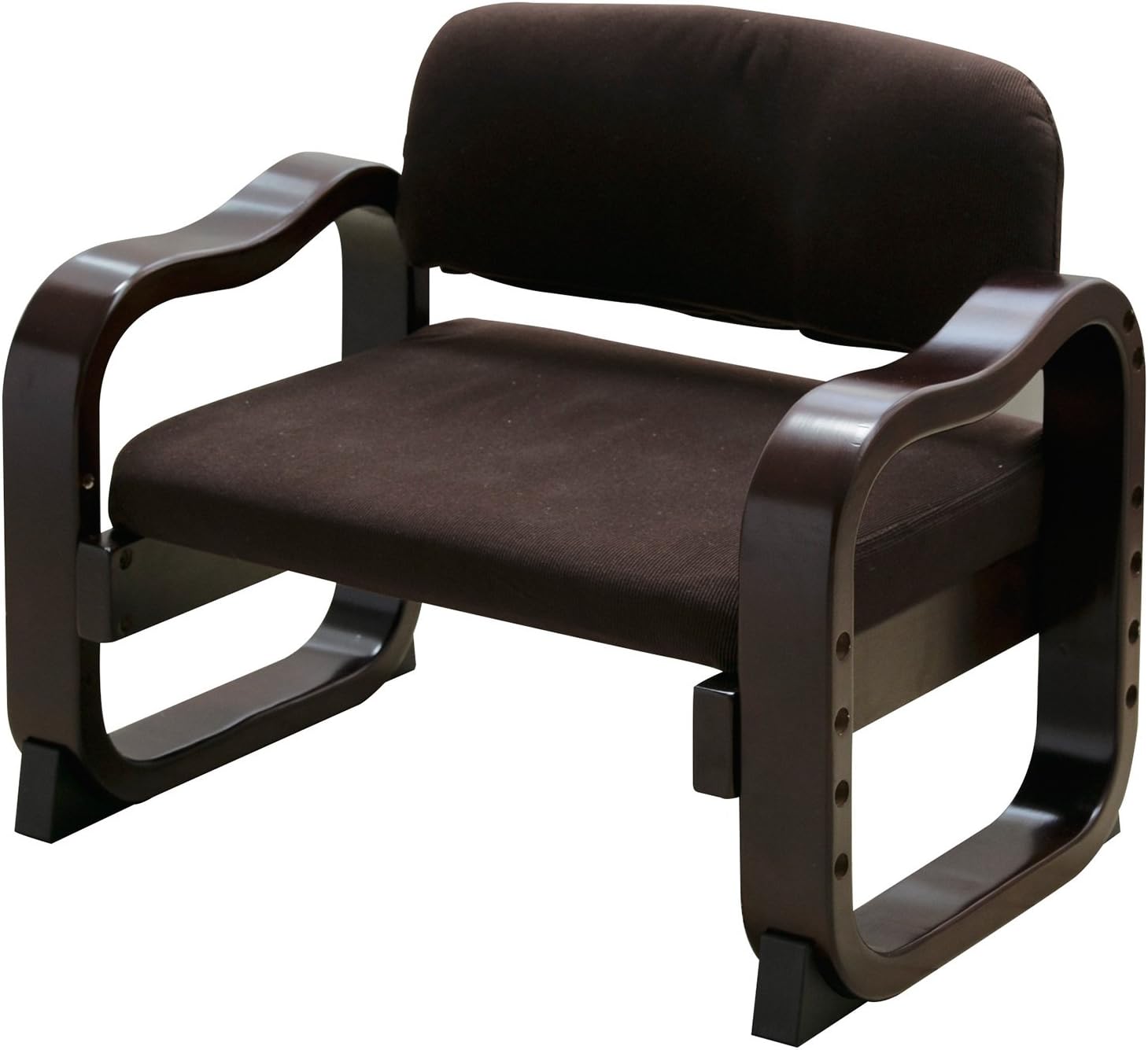 座椅子 5段階調節 3way ブラウン 肘掛け付き 折りたたみ可能 幅70cm 肘