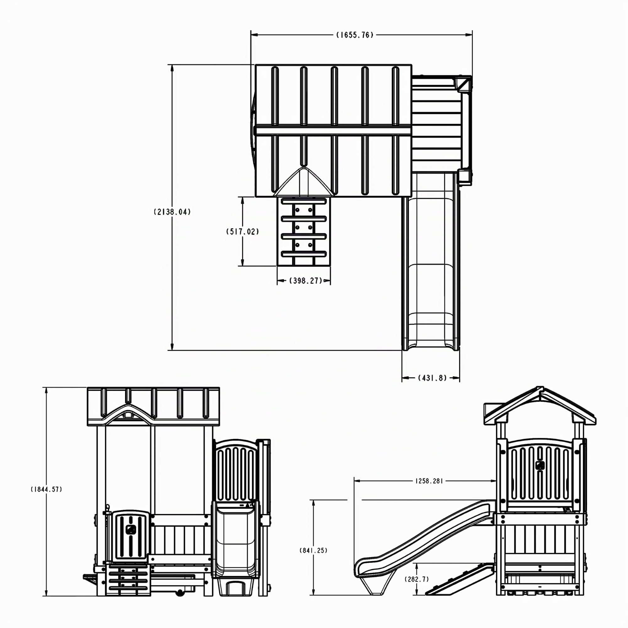 Step2 Woodland Adventure Spielhaus mit Rutsche | Kunststoff Kinderspielhaus für den Garten mit Stauraum | Gartenhaus für Kinder