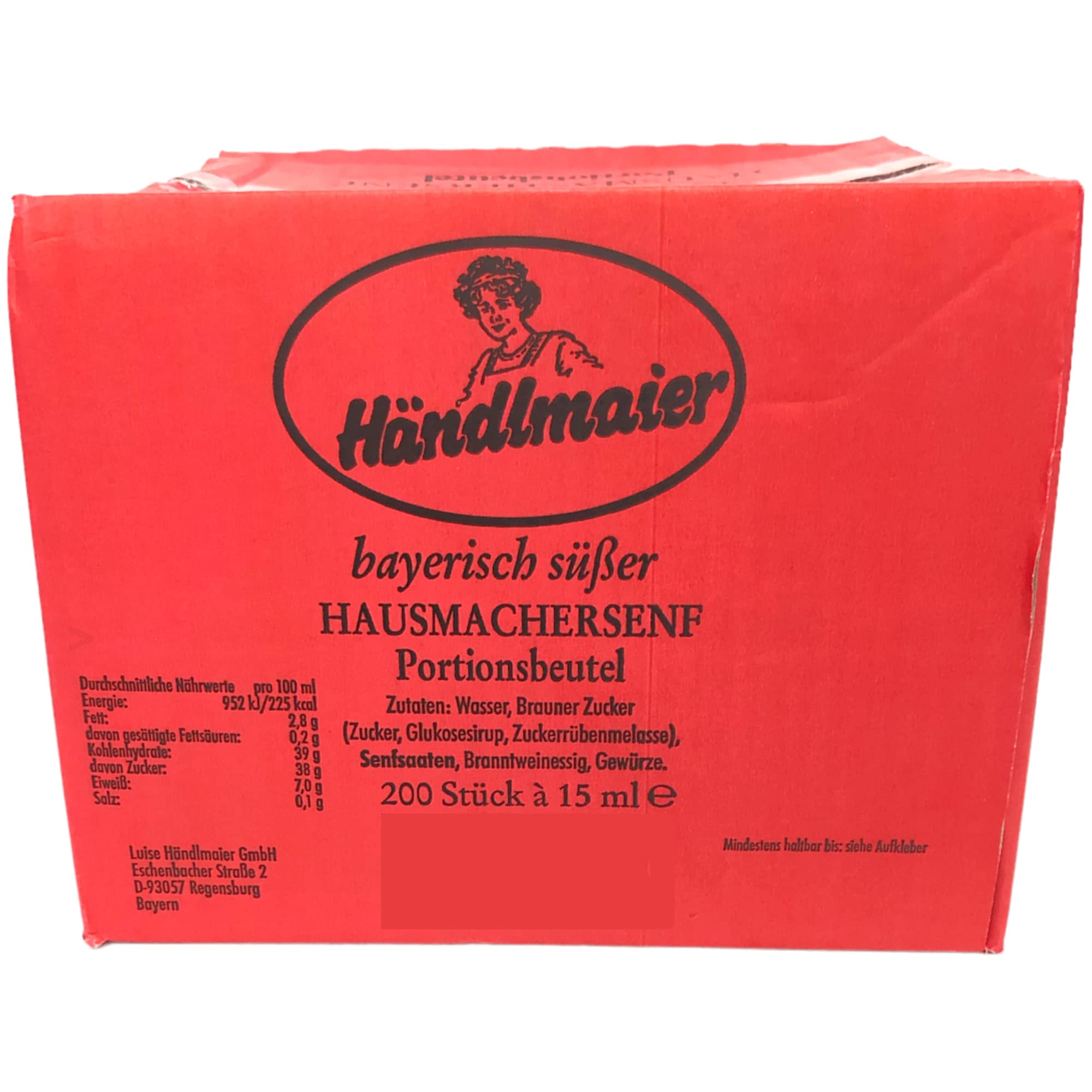 Händlmaier's Hausmachersenf süß Süßer Senf (200x15 ml) + usy Block