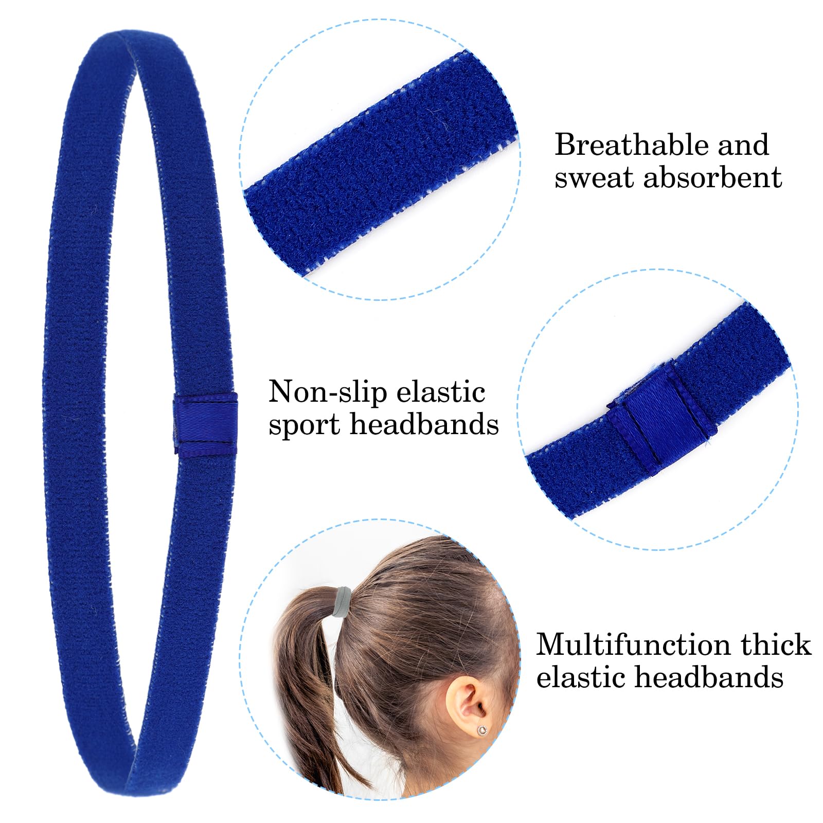 LOTUS78, Paquete De 12 Diademas Anchas Para Mujer, Antideslizantes