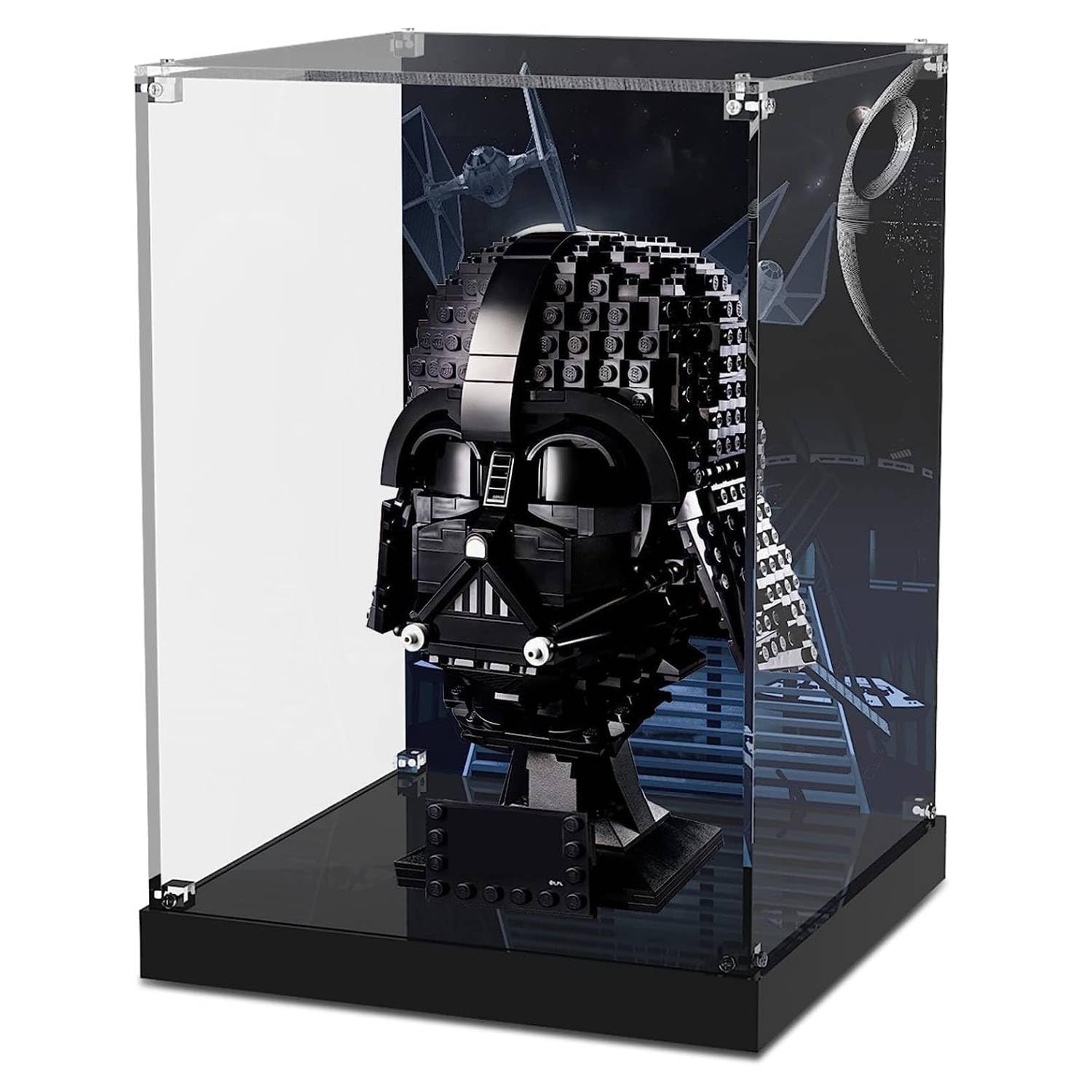 cooldac Acryl Vitrine Box kompatibel mit Lego Darth Vader Helm 75304 Modellset Staubdicht Transparent Klar Display Box Vitrine (Das Modell Nicht enthalten)