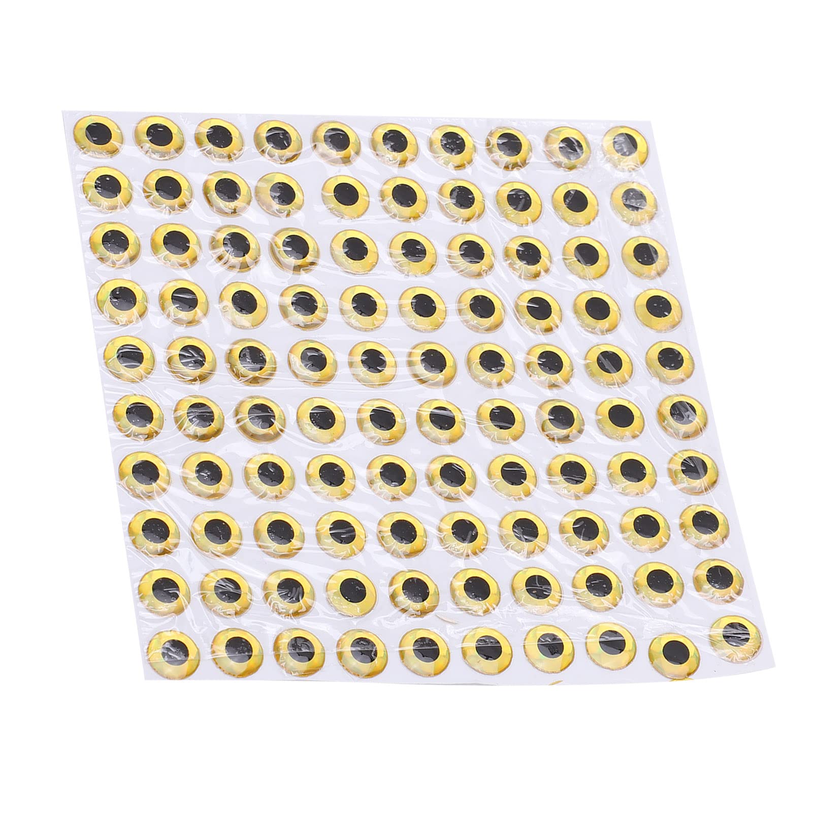 VBESTLIFE Naklejki 3D, holograficzne rybie oko, 8 mm, sztuczne przynęty na ryby, zestaw naklejek na oczy, sztuczna przynęta na ryby (złote)