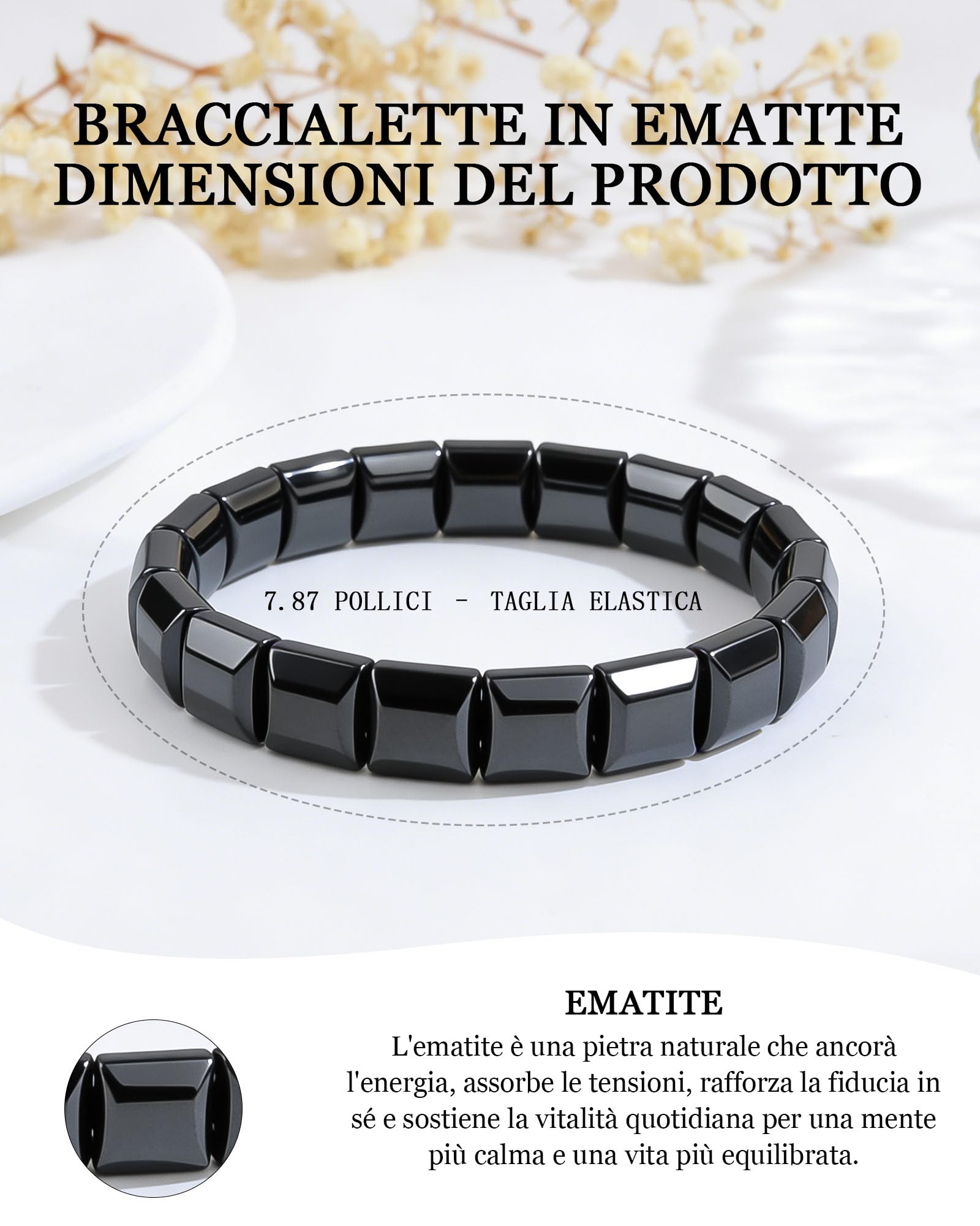 VGWON Bracciale Uomo, Regalo Uomo, 10mm Nero Blu Ematite Bracciale Di Perle Di Pietra Naturale Occhio Di Tigre Braccialetti, Regalo San Valentino Per Lui, Idee Regali Uomili Compleanno E Anniversario