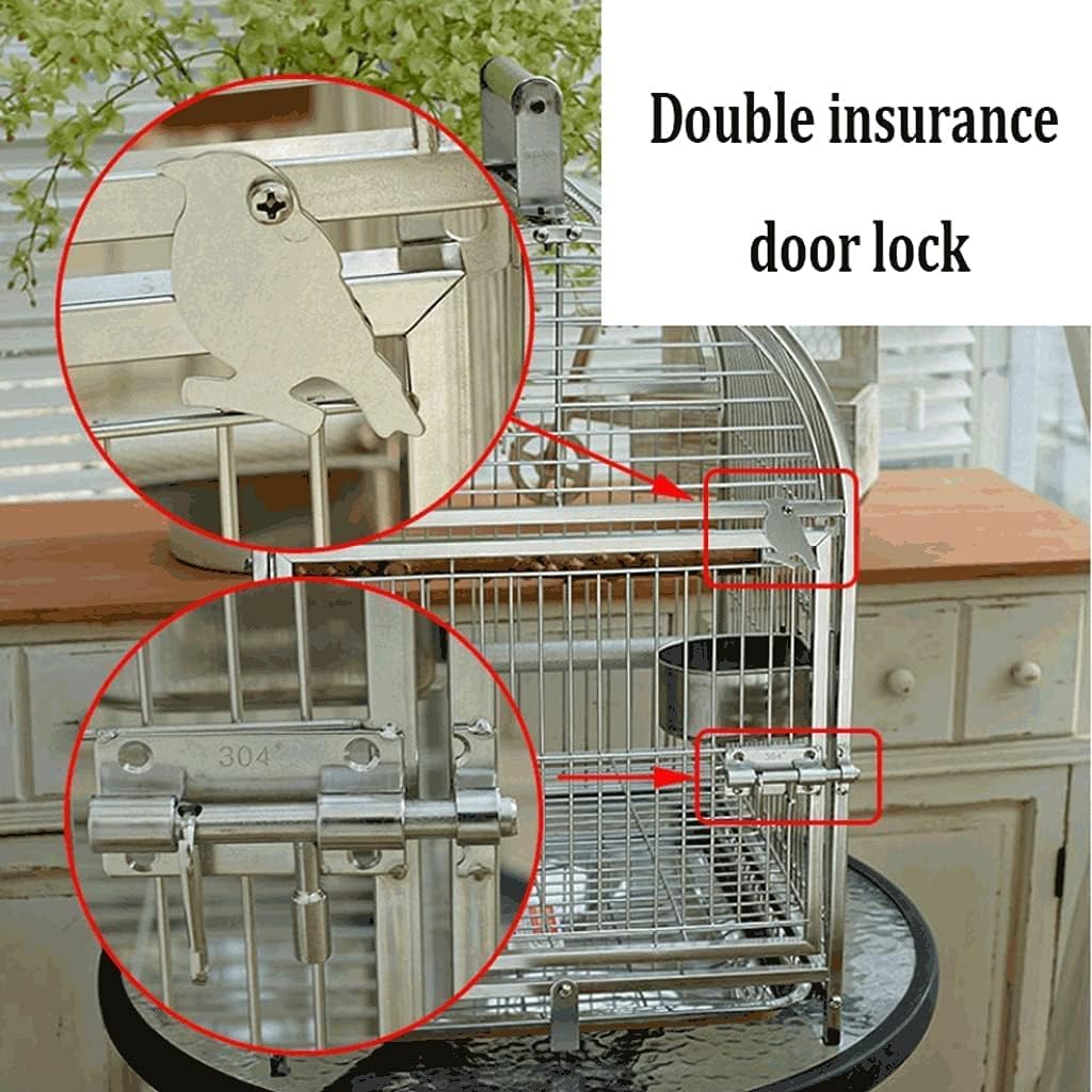 固体の鳥かごの錬鉄製の鳥かごステンレス鋼大型鳥のケージシルバー