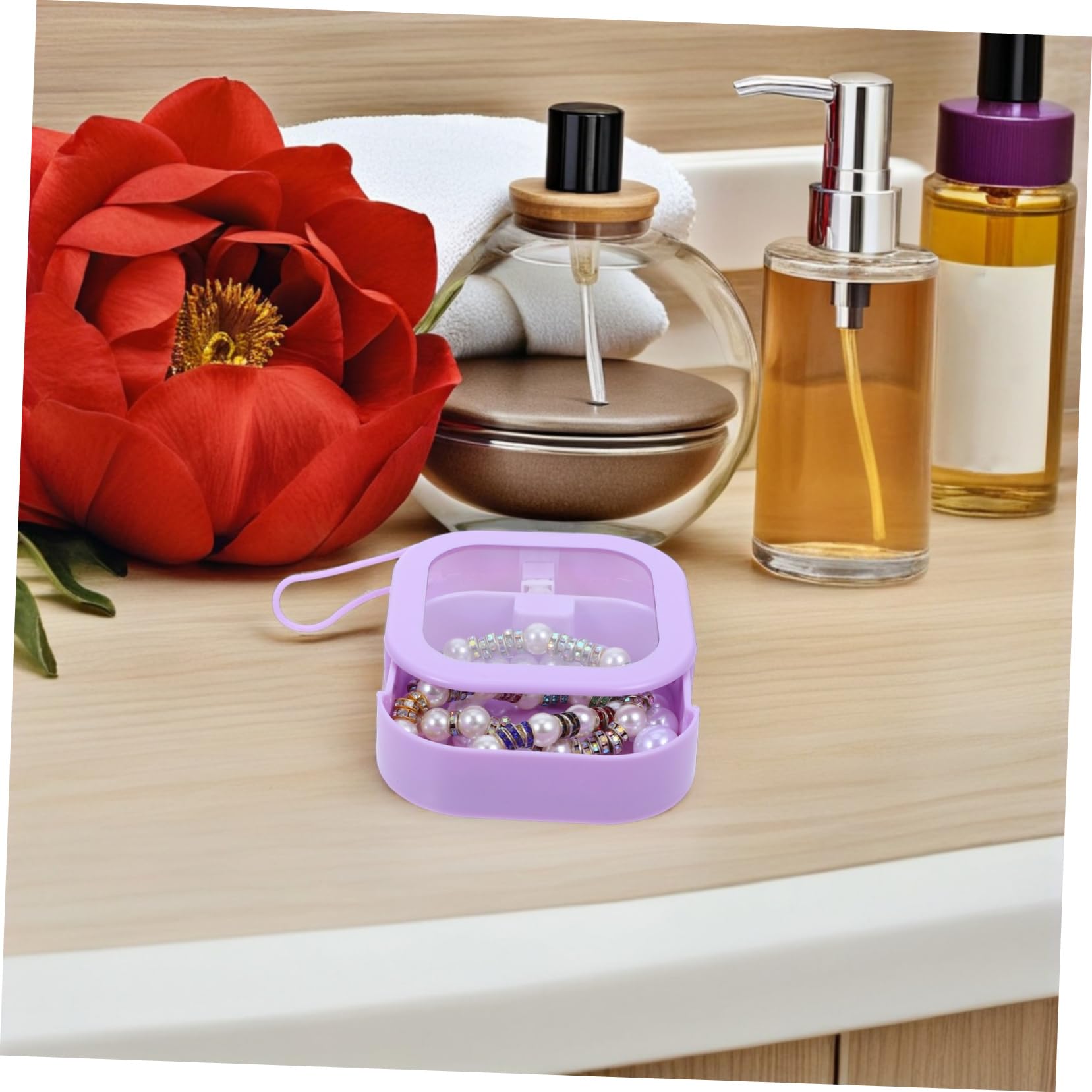 BESTOYARD Set 4 Pezzi Bauletto Portagioie da Viaggio in ABS e TPE Design Multifunzione e Interno Spazioso per Uso Quotidiano e Viaggi di Lavoro