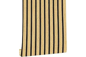 Peel and Stick Wood Grating Stripe Wallpaper