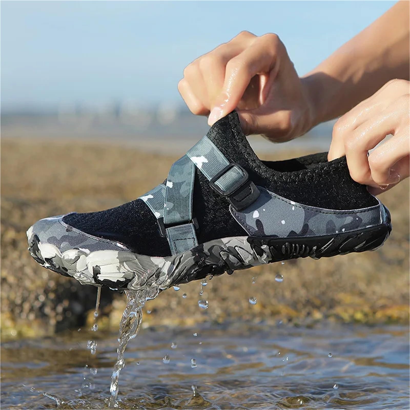 Scarpe da Nuoto Antiscivolo Unisex for Esterni Scarpe da Spiaggia estive Scarpe da Uomo Aqua Scarpe da Yoga Fitness da Donna Scarpe tozze per Sport(Black,45)