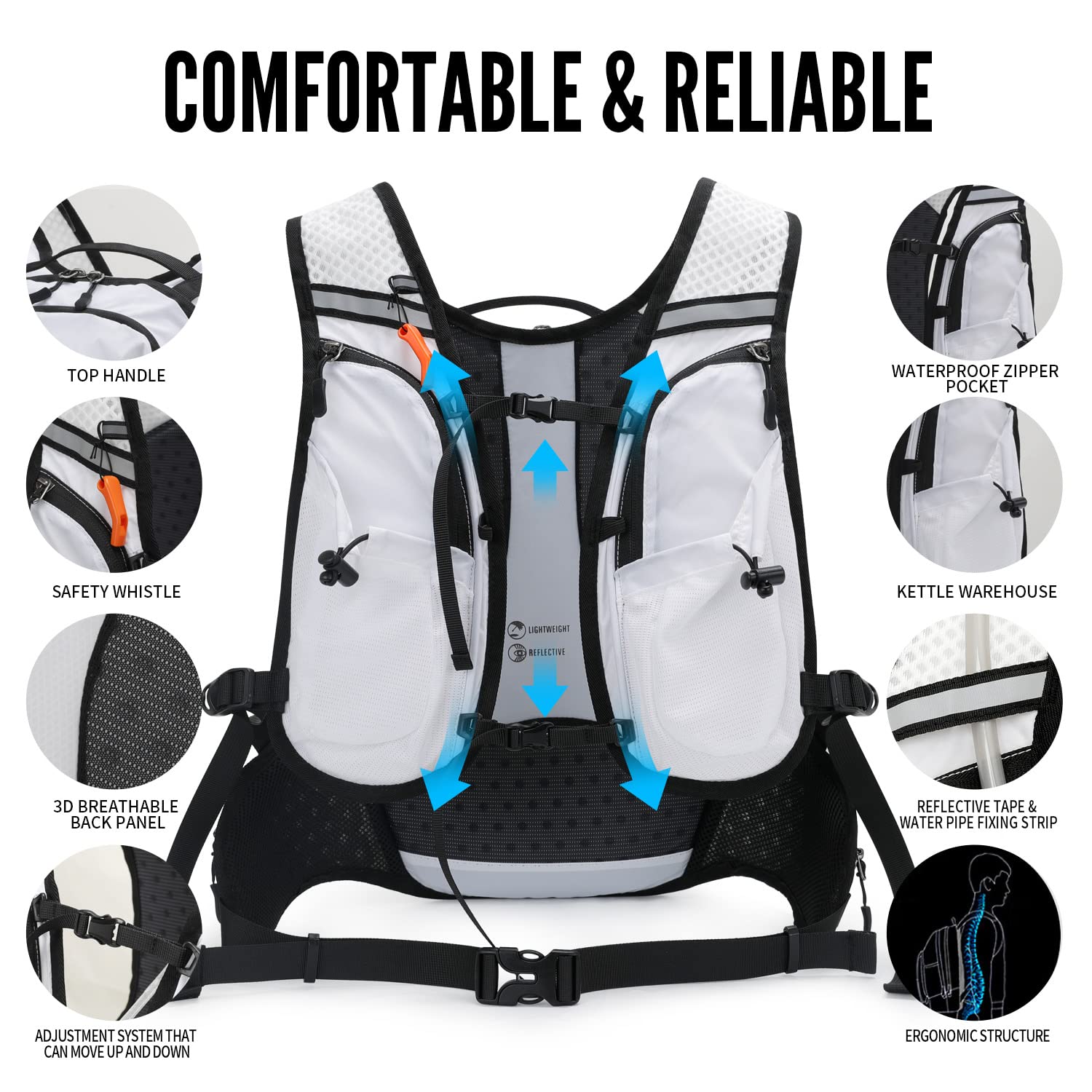 IX Inoxto Mochila ligera con bolsa de hidratación de 2 L, a prueba de fugas, para hombre y mujer, chaleco de hidratación para correr, para senderos al aire libre