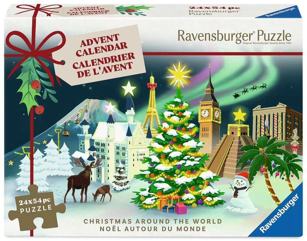 Ravensburger Christmas Around the World Jigsaw Puzzle Advent Calendar for Kids anf Adults Age 12 Years Up Gifts for Kids